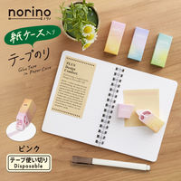 プラス テープのり ノリノ 紙ケース入り しっかり貼れる ピンク 54490 1個