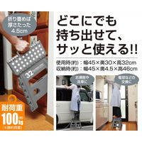 トレードワンセノ・ビー LGW 高さ32cm 折り畳み踏み台 耐荷重100kg ダークグレー 307611セット（2個）