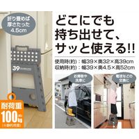 トレードワンセノ・ビー LG 高さ39cm 折り畳み踏み台 耐荷重100kgダークグレー 307641セット（2個）