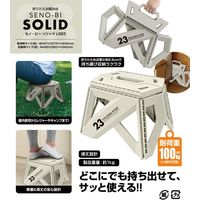 トレードワンセノ・ビー ソリッドLG 高さ23cm 折り畳み踏み台 耐荷重100kgライトグレー 307661セット（2個）