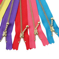 日本紐釦貿易(Nippon Chuko) Y.K.K 玉付きファスナー ゴールド 30cm パープル 3G30-218　10本入/5袋セット（直送品）