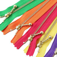 日本紐釦貿易(Nippon Chuko) Y.K.K 玉付きファスナー ゴールド 30cm マゼンタ 3G30-817　10本入/5袋セット（直送品）