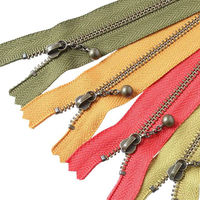 Y.K.K 玉付きファスナー アンティークゴールド 25cm オリーブグリーン 3GKB25-888（直送品）