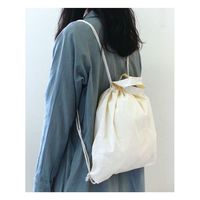 日本紐釦貿易 厚手コットン・ハンドル付リュック 生成 38×37cm 入 ES314 1セット(5個)