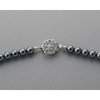 ミレーヌ パールネックレス&袱紗セット 黒 129ガラス7ミリGY+505BK 1箱（直送品）