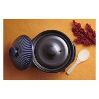 スズ木 萬古焼　菊花瑠璃釉　ごはん鍋３合（しゃもじ・敷板付） 20804126 1箱（直送品）