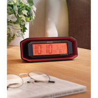 リズム 電波目覚まし時計 レッド 8RZ220SR01 1箱（直送品）