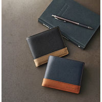 田村駒 ヘンリーコットンズ メンズ二つ折り財布 ネイビー HC-W0003NV 1箱（直送品）