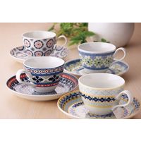 アワサカ ポタリーフィールド コーヒー碗皿4客揃 PF88-Y01 1箱（直送品）