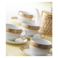 ミスターボス ドンチーベージュ ポット付コーヒー碗皿6客セット SYAー045 1箱（直送品）