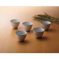 萩陶苑 萩焼 白萩 汲出5客揃 68001 1箱（直送品）