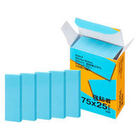 【強粘着】アスクル はたらく 強粘着ふせん 75×25mm ビビッドブルー （短冊） 10冊（5冊×2箱）  オリジナル