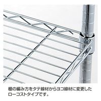 ストア・エキスプレス　ワイヤーラック ローコスト D45cm キャスター付 H156cm 棚5段 D45.7cm W90.7cm（直送品）