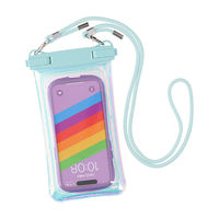 IP68取得で防塵・防水オーロラカラーブルーのスマートフォン用防塵・防水ケース 6.7インチスマホまで対応 OWL-WPCSP18S-AU 1個