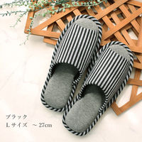 ストロング 抗菌竹炭繊維スリッパ Lサイズ ブラック 10-4-825-60 1足