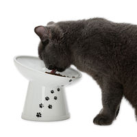 猫用 脚付にゃにゃめフードボウル ハイタイプ 猫柄