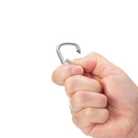 現場のチカラ アスクル限定 カラビナ シルバー   縦50mm×線径5mm　1セット(5個)　 オリジナル