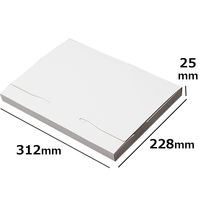 ネコポス2.5cm対応薄型ダンボールケース 1セット（50枚） 312×228×25mm 白 NO483 logimart