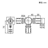 矢崎化工 ヤザキ イレクターΦ42・28用 異径メタルジョイント ニッケル LEJ-3B NI 1個（直送品）
