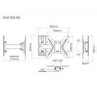 朝日木材加工 テレビ壁掛け金具/フルモーションタイプ FLM004BK 1台（直送品）