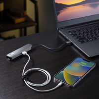 サンワサプライ USB Type-Cマルチ変換アダプタ(HDMI+LAN付・ケーブル15cm) USB-3TCHLP7S 1個