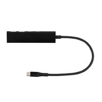 USBハブ 　USB3.2Gen1　Type-C4ポート(Cx2/Ax2)　アルミハブ　ブラック 1個 ナカバヤシ