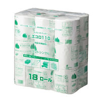 泉製紙 業務用 トイレットペーパー エコロ シングル 110m 18ロール ×2個 4970123215901（直送品）