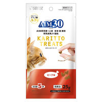 AIM30 猫 カリッとトリーツ ビーフ味 国産 25g（5g×5袋）3袋 マルカン キャットフード おやつ