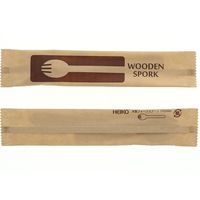 シモジマ 木製フォークスプーン 160mm未晒紙完封 004514118 1袋(100本)