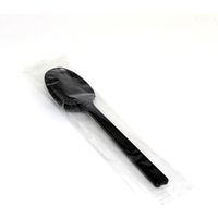 シモジマ ヘイコープラスプーン 16cm 黒 単袋 004513023 1袋(100本)