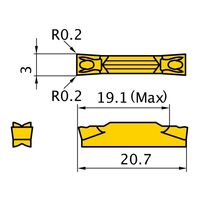 三菱マテリアル インサート GY2M0300F020N-MM VP20RT 1セット(10PC)（直送品）