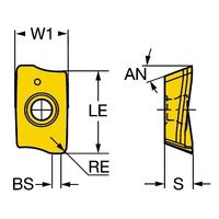 サンドビック コロミル390 チップ 【B】 R390-11 T3 16M-KM 1020 1セット(10PC)（直送品）