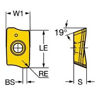 サンドビック コロミル390 チップ 【B】 R390-17 04 16M-KM 1020 1セット(10PC)（直送品）