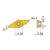 三菱マテリアル インサート VCMT080204-FV VP15TF 1セット(10PC)（直送品）