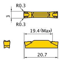 三菱マテリアル インサート GY2M0300F030N-GM MY5015 1セット(10PC)（直送品）