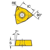 サンドビック コロマントUドリル チップ 【C】 WCMX 04 02 08 R-53 235 1セット(10PC)（直送品）