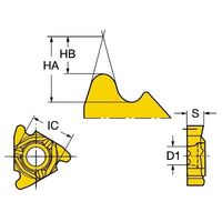 サンドビック コロスレッド266 チップ 【C】 266LG-16RN01A100M 1125 1セット(10PC)（直送品）