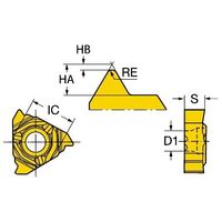 サンドビック コロスレッド266 チップ 【C】 266RL-22VW01F001E 1020 1セット(10PC)（直送品）