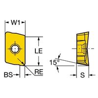 サンドビック コロミル390 チップ 【B】 R390-11 T3 04M-KM 3330 1セット(10PC)（直送品）