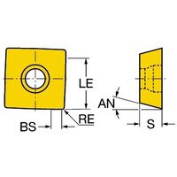 サンドビック コロミル490 チップ 【B】 490R-08T304M-KL 3330 1セット(10PC)（直送品）