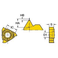 サンドビック コロスレッド266 チップ 【C】 266RG-16PT01A080E 1125 1セット(10PC)（直送品）