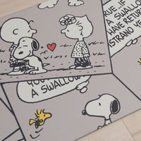 センコー スヌーピー キュートコミック PVC ロングマット 約45×120cm グレー SNB230102 1枚（直送品）