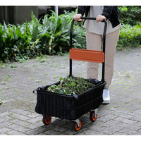 ファミリー・ライフ 折りたたみ式バスケット台車 深型 専用カバー付き 04194 1個