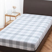 西川 itorie（イトリエ） 綿サッカークイックシーツ（ダブル）ブルー 綿100% オーガニックコットン使用 日本製 洗濯可