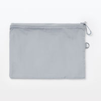 無印良品 ポリエステルダブルファスナーケース グレー L 約19×27cm 良品計画