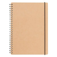 無印良品 上質紙ダブルリングノート ドット方眼 ベージュ A5 白 70枚 ゴム留め付き 1セット（2冊） 良品計画