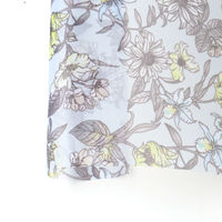 日本紐釦 転写チュール 薄グレー地黄色い花 巾約68cm 2mカット F97591-1018-2M 1セット(約巾68cm×2m（直送品）