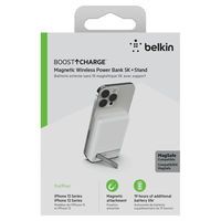 モバイルバッテリー 5000mAh MagSafe対応 ワイヤレス充電 iPhone向け 7.5W出力 Belkin ホワイト 1個