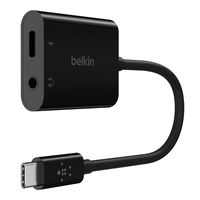 3.5mmオーディオ変換アダプター USB Type-C 60W充電対応 ブラック 1個 Belkin