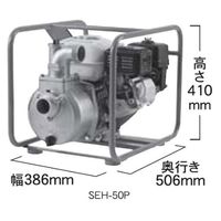 工進 エンジンポンプ ハイデルスポンプ 口径50ミリ 4サイクル SEH-50P 1台（直送品）